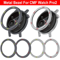 Stylish Metal Bezel Ring Replacement Case Cover for CMF by Nothing Watch Pro 2 with Tempered Glass Protector