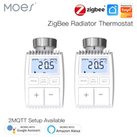 MOES Tuya ZigBee3.0 Radiator Actuator Valve Smart Thermostat Temperature Controller Internal Sensor TRV Voice Control with Alexa