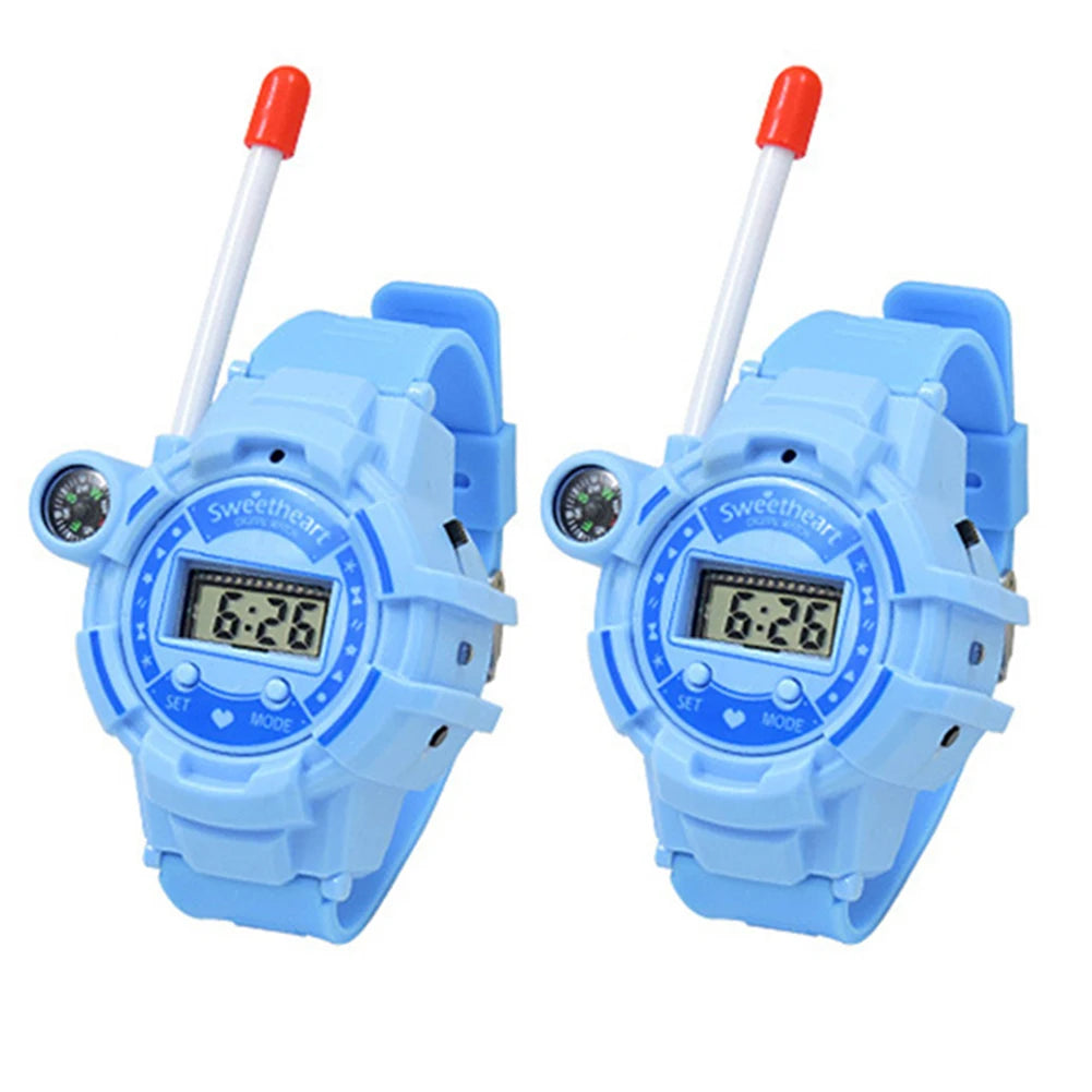 1 Pair Electronic Walkie Talkie Watch Interactive Kids Walkie Talkies Watch Toy Spying Gadgets Birthday Gift for Boys Girls