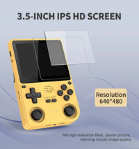 POWKIDDY V20 Retro Video Handheld Game Console 3.5-Inch IPS HD Screen Dual Card slot 5000mAh Lithium Battery Retro Game Stickers