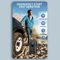 Jump Starter with Air Compressor, 1000A Portable Battery Booster with 150 PSI Tire Inflation 6000mAh Jump Starter for Car