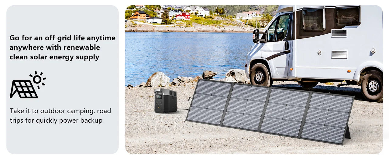 MHPOWOS 40V 220W Foldable Solar Panel, Waterproof IP67 Mobile Solar Charger for Power Supply, Laptop, Solar Generator, Fishing