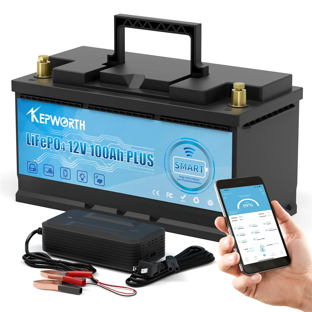 NEW 12V 100AH 120AH 135AH 200AH LiFePO4 Battery Built-in Bluetooth  BMS Power Batteries 6000 Cycles For RV Campers Golf Cart
