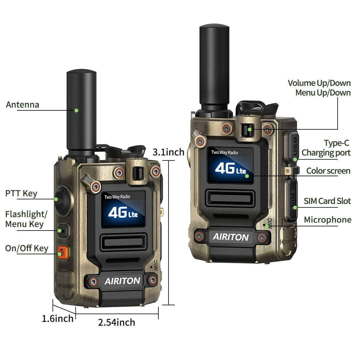 2X AI-G7 Global Network POC Radio Walkie Talkie 4G WiFi Unlimited Range Type-C Long Range Sim Card Two Way Radio for Hunting