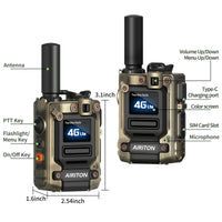 2X AI-G7 Global Network POC Radio Walkie Talkie 4G WiFi Unlimited Range Type-C Long Range Sim Card Two Way Radio for Hunting