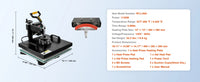 SucceBuy 2In1 Heat Press Machine 38*38CM 360 Degree Swing-Away Digital Sublimation Printer Transfer DIY T-shirt Cap