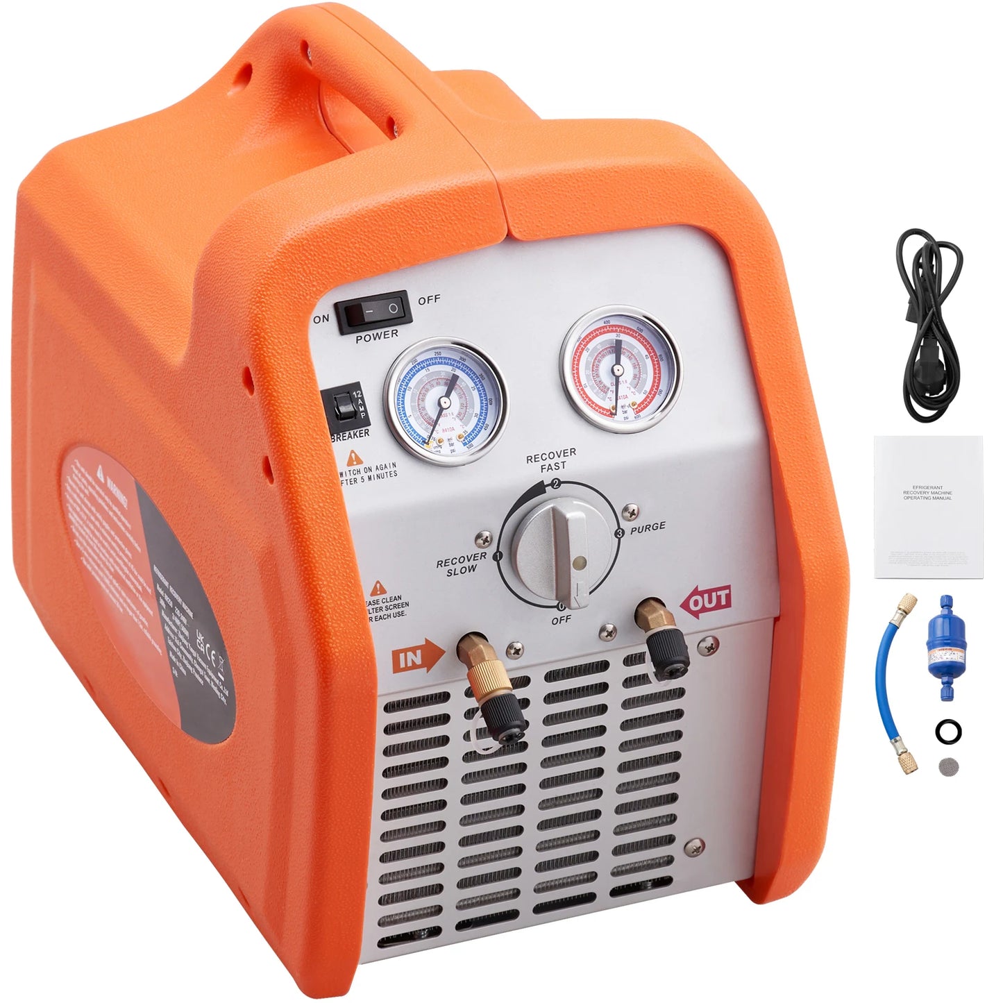 SucceBuy 3/4 1HP Refrigerant Recovery Machine Portable AC Recovery Machine 60Hz Recovery Machine HVAC for Car Air Conditioning