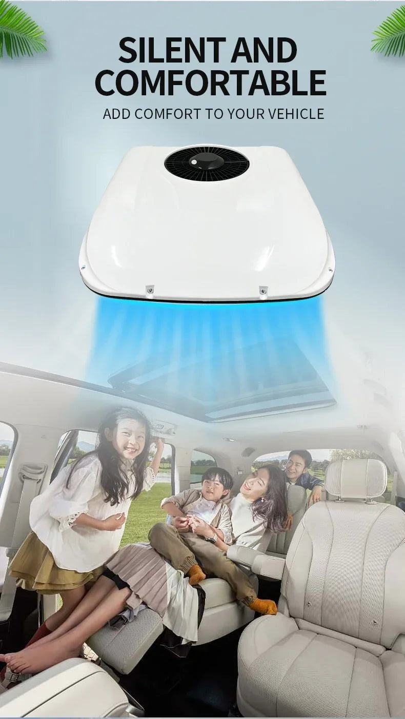 Treeligo 12V/24V Cooling RV Rooftop Air Conditioner 13500BTU Electric Parking Air AC Unit for Motorhome Truck Camper Van Caravan