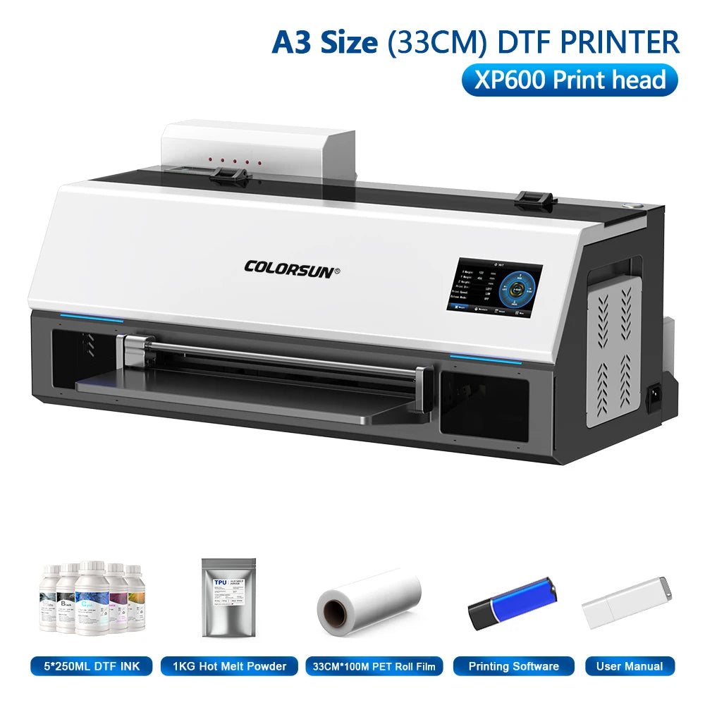 Colorsun DTF Printer Impressora A4/A3 Direct to Film T-Shirt Printing Machine Digital Inkjet DTF Printers For T-Shirt Hoodies