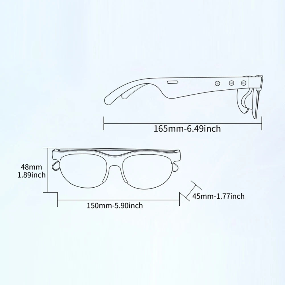 AI Intelligent Translation Glasses Bluetooth-Compatible 5.4 Wireless Sunglasses Built-in Microphone Speakers Wireless Headphones