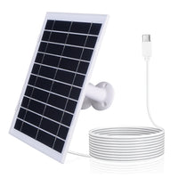 30W Solar Panel for Security Camera Micro USB/USB-C/DC5521 360°Adjustable Mount IP65 Waterproof for EufyCam/Wyze Cam