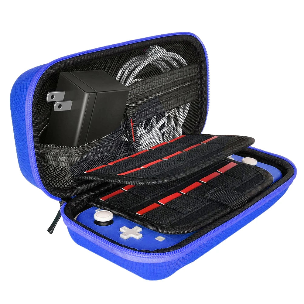 Storage Bag Nylon EVA Hard Game Console Protection Bag Thickened Shock Absorbing Double Compartment Dustproof for Switch Lite