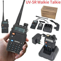 UV-5R Walkie Talkie 5W Dual Band Two Way Radio Commutator VHF/UHF 136-174MHz &400-520MHz Handheld Station Receiver Ham Radio Set