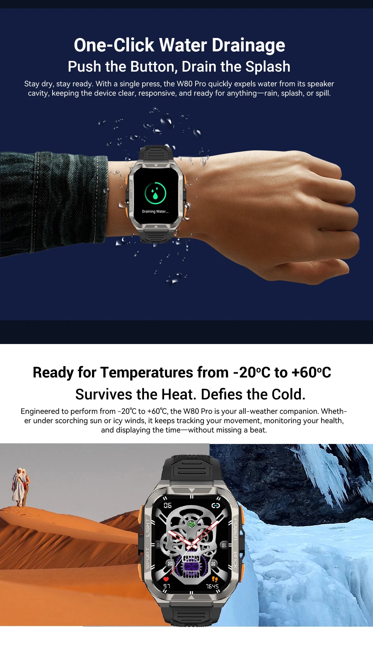 [World premiere]Blackview W80 PRO Outdoor Rugged Smart Watch, GPS Position Smartwatch, 1.91‘’ Display, 900mAh with Flashlight