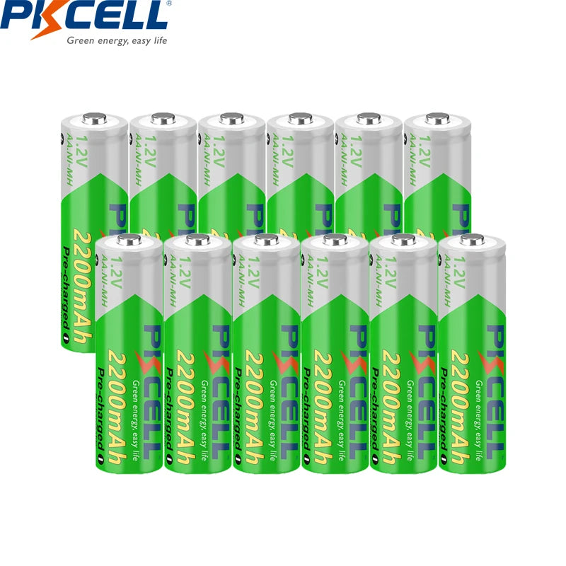 2/4/8/12/20PC AA 2200mAh Rechargeable Battery 1.2V NIMH 2A AA Pre-charged LSD Batteries for clock,toys,wireless mouse