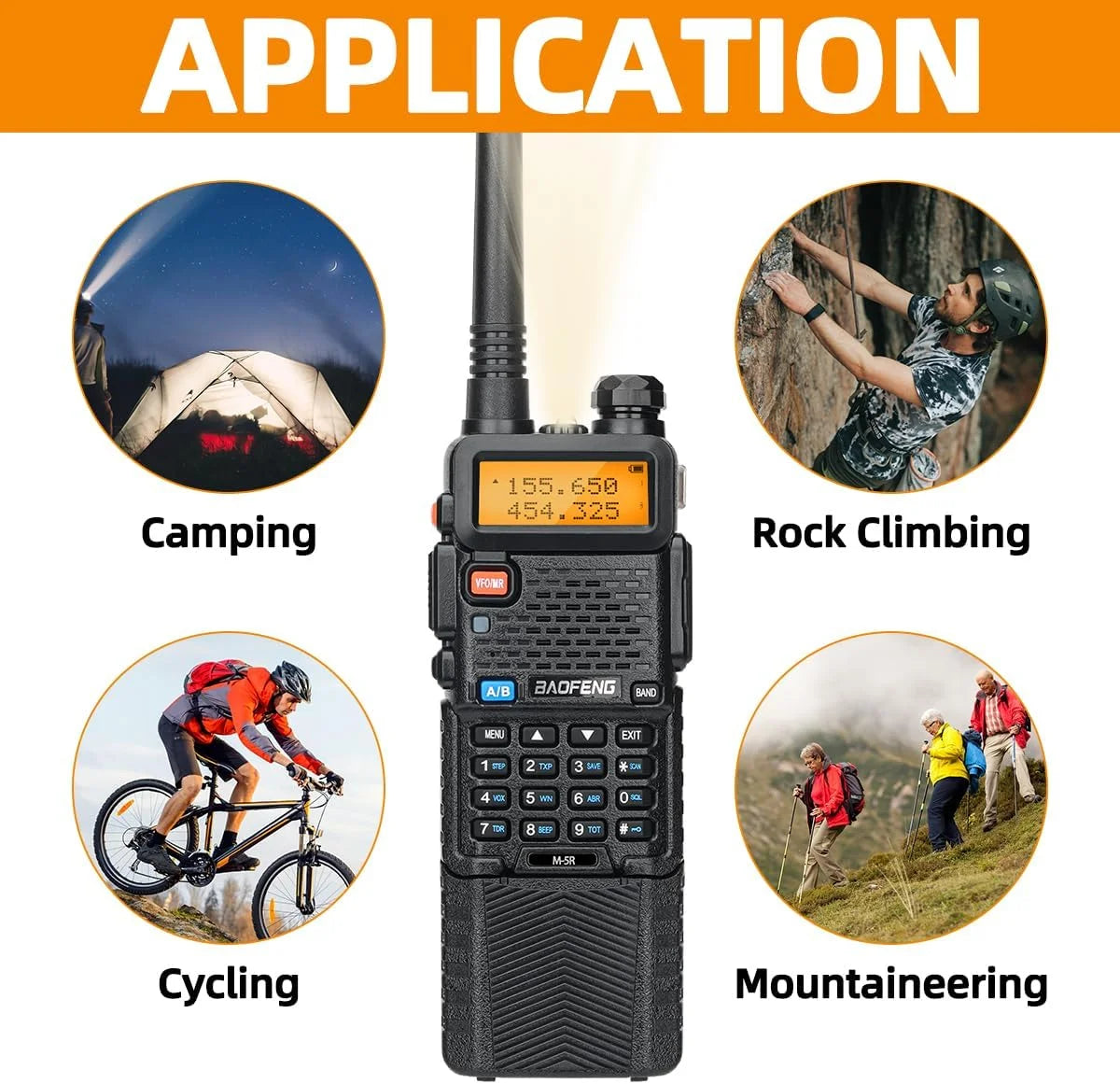 2X BAOFENG M-5R 8W Walkie Talkie 3800mAh Battery Multi Band AM Type-C USB Copy Upgraded UV-5R UV5R Long Range Two Way Ham Radio