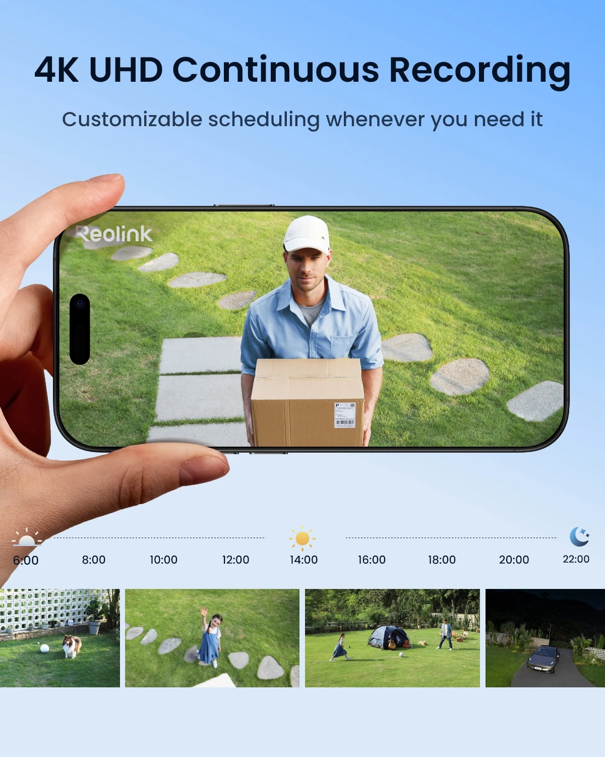 Reolink 4K Solar WiFi Security Camera Long Lasting 360° PT Auto Tracking Wireless ColorX Night Vision Dual-Band WiFi 6 IP Camera