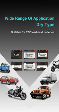EAFC 8A 12V Car Battery Charger Charger for Motorcycle Lithium LiFePO4 Lead-Acid AGM Gel WET Automatic Pluse Repair Charger