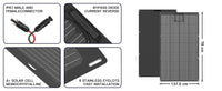 MHPOWOS Balcony Power Plant 200W / 100W Flexible Solarpanel IP68 Solar Cell Solar Charger Photovoltaic off-grid for Boat Roof RV