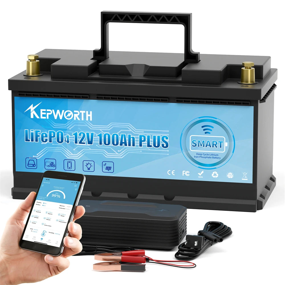 Limited Time Promotion EU Stock 12V Lifepo4 Battery 100Ah 120Ah 200Ah Support  Series/Parallel for RV Marine Trolling Motor
