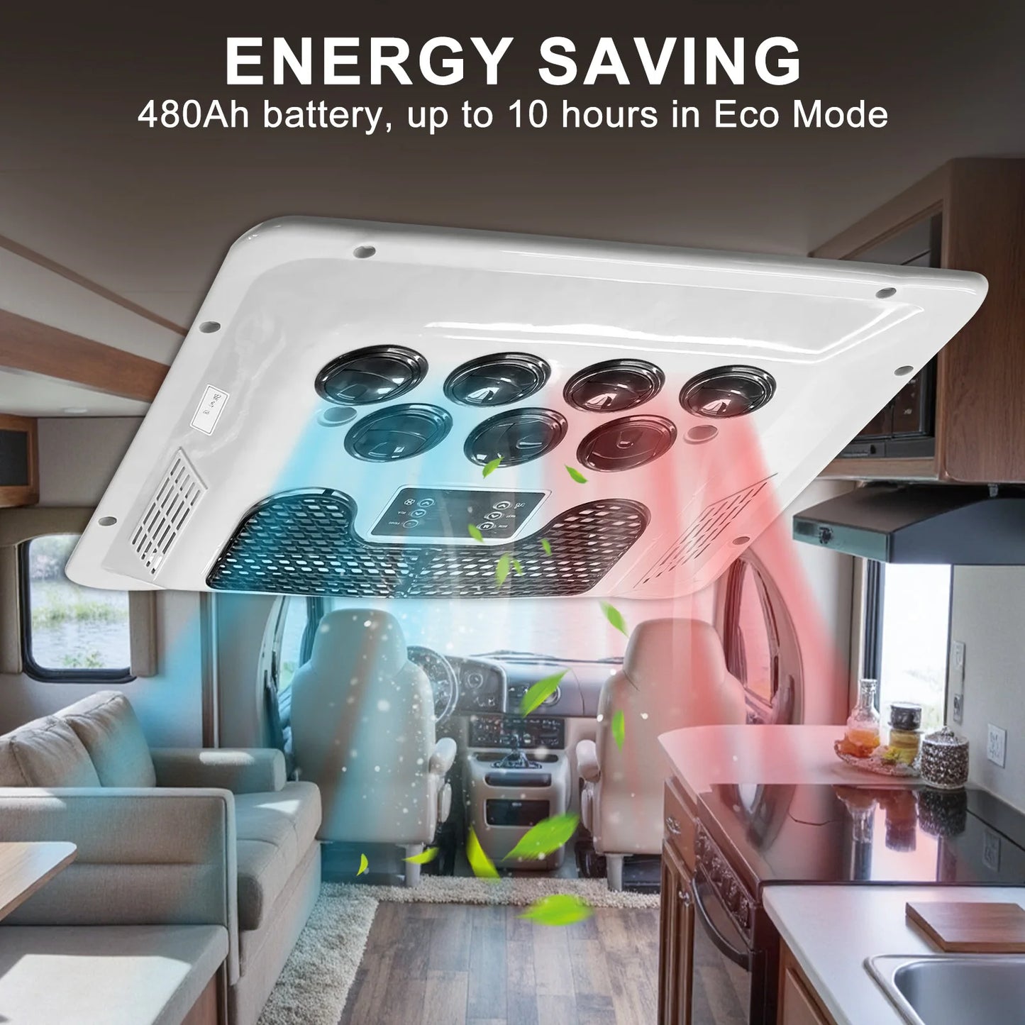 Aspligo Electric RV Roof Air Conditioner Heat and Cool 12V 24V RV Rooftop Parking AC For Truck Camper Van Caravans Motor home