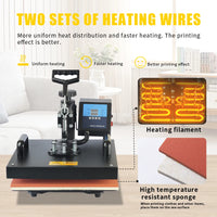 Combo Heat Press Machine4/5/6/7/8 in 1 38*38CM  Muntifunctional Sublimation Printer Transfer for Mug Hat Plate T-Shirt