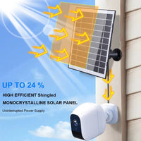 30W Solar Panel for Security Camera Micro USB/USB-C/DC5521 360°Adjustable Mount IP65 Waterproof for EufyCam/Wyze Cam