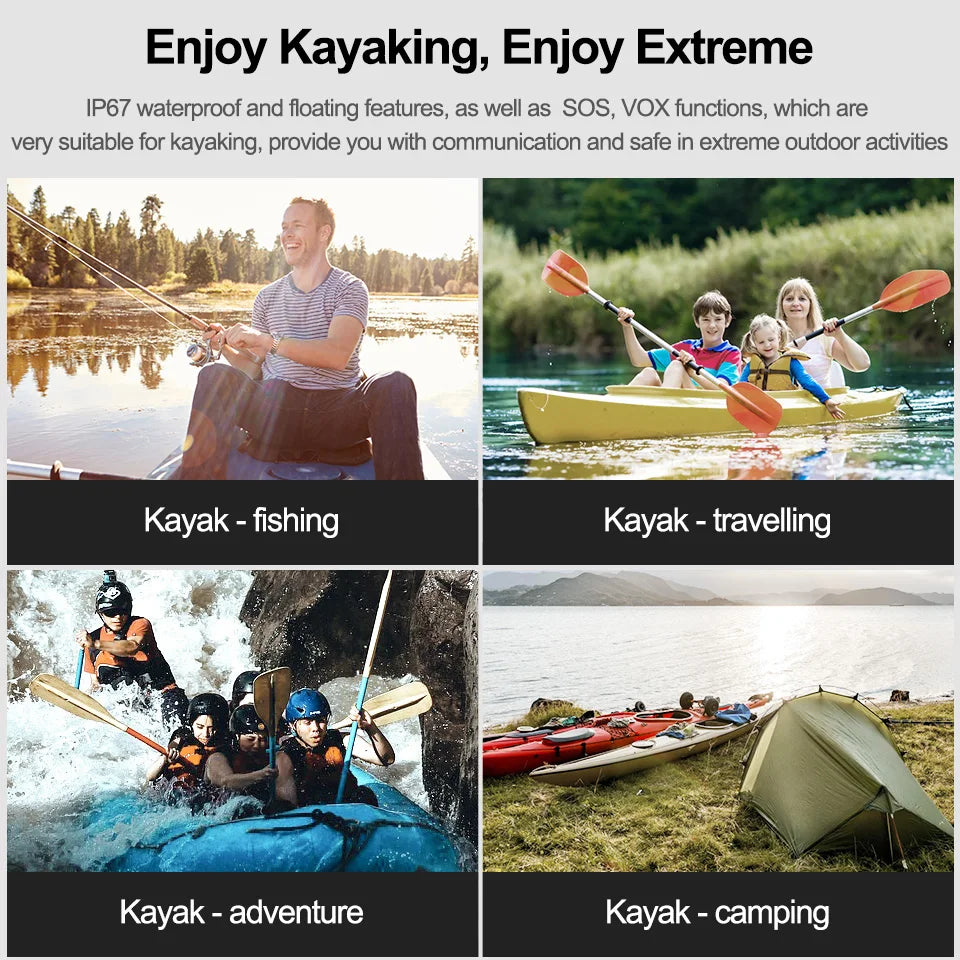 Retevis RT649P Waterproof Walkie Talkies Floating NOAA 1200mAh Rechargeable SOS Flashlight for Emergency Camping Kayaking (2Pcs)
