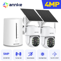 Annke 4MP solar security cameras 4CH Wireless NVR 4mm color night vision IP camera Audio 2.4G 5.8G solar wifi camera outdoor