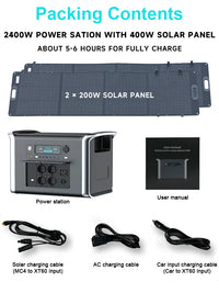 Camping Portable Power Station Solar Generator 1000W 2000W Lifepo4 Battery 220V AC Outlets Power Flexible Solar Panel Equipment