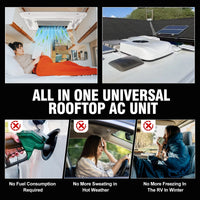 Treeligo 12V/24V Cooling RV Rooftop Air Conditioner 13500BTU Electric Parking Air AC Unit for Motorhome Truck Camper Van Caravan