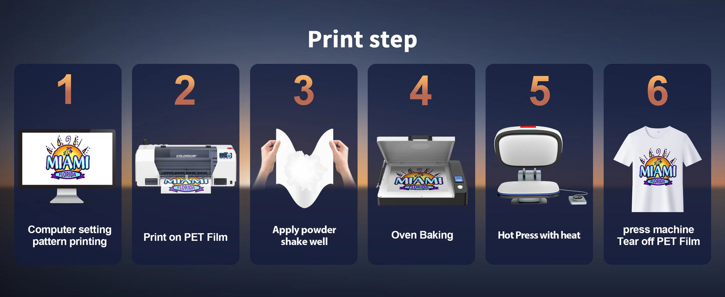 Colorsun DTF Printer Impressora A4/A3 Direct to Film T-Shirt Printing Machine Digital Inkjet DTF Printers For T-Shirt Hoodies
