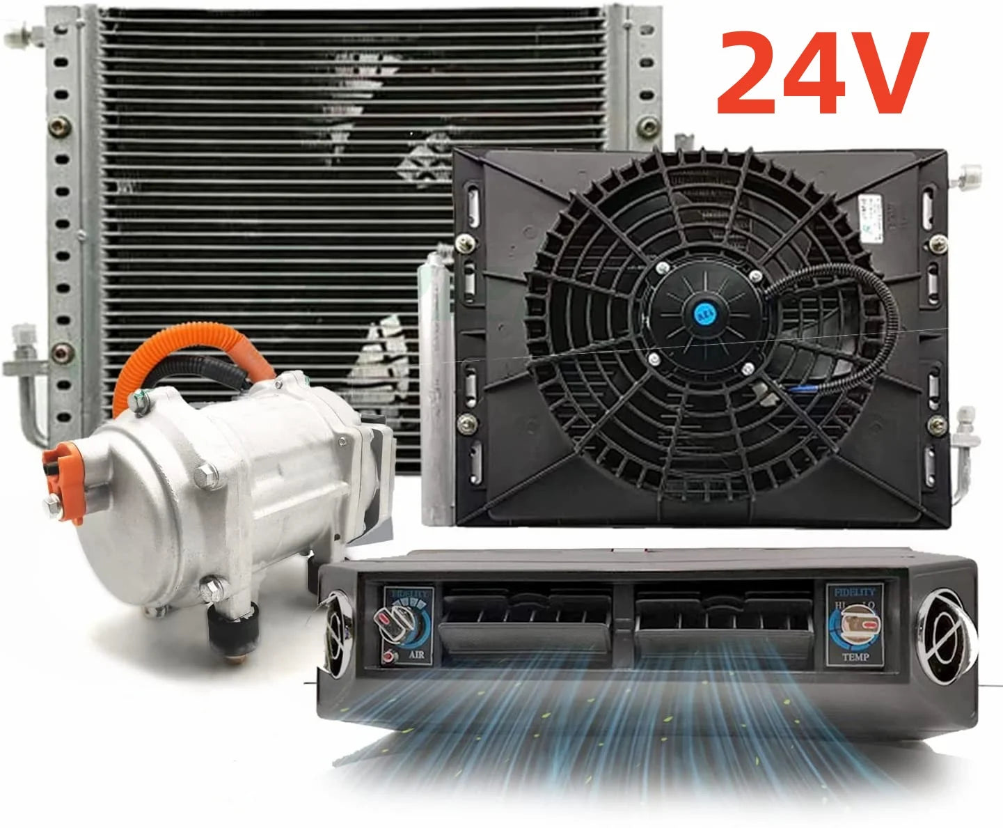 Aspligo Car Electric Air Conditioner 12v 24v Heat and Cool Universal Truck Bus Camper Van Compressor Underdash Air Conditioning
