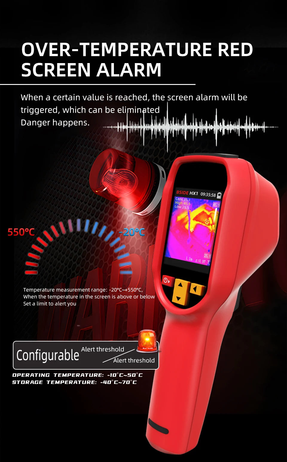 BSIDE HX1 Thermal Imaging Camera 240X240 Thermal Imager Infrared Temperature Meter For Repair PCB, Pipeline Detection