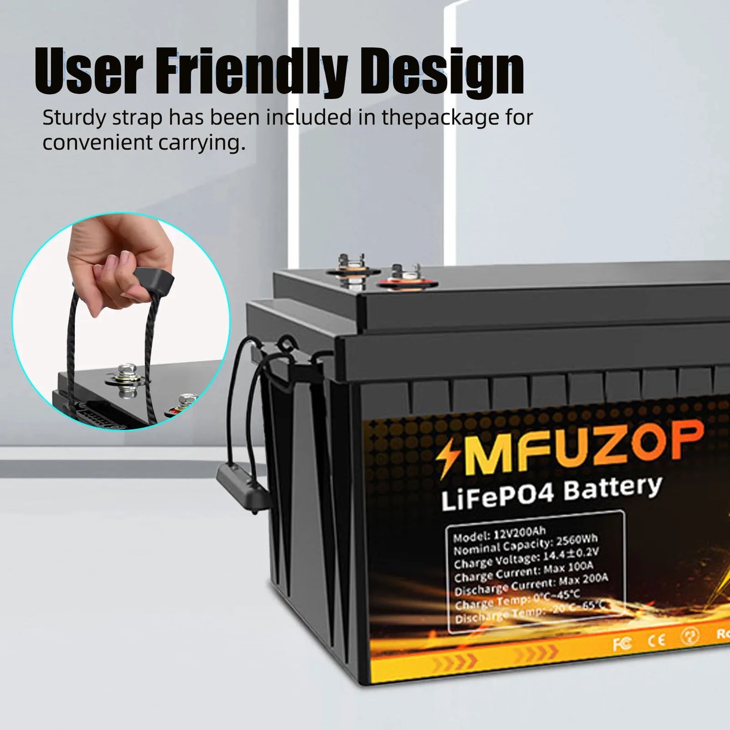 MFUZOP 1280Wh 2560Wh 3840Wh  12V LiFePO4 Rechargeable Battery Intelligent BMS100Ah 200Ah 300Ah System for RV Camping No VAT