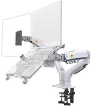 Northbayou F160-FP 10"-17" laptop mount 360 rotate 10"-27" air press full motion gas spring  10"-27" two monitor  clamp desk