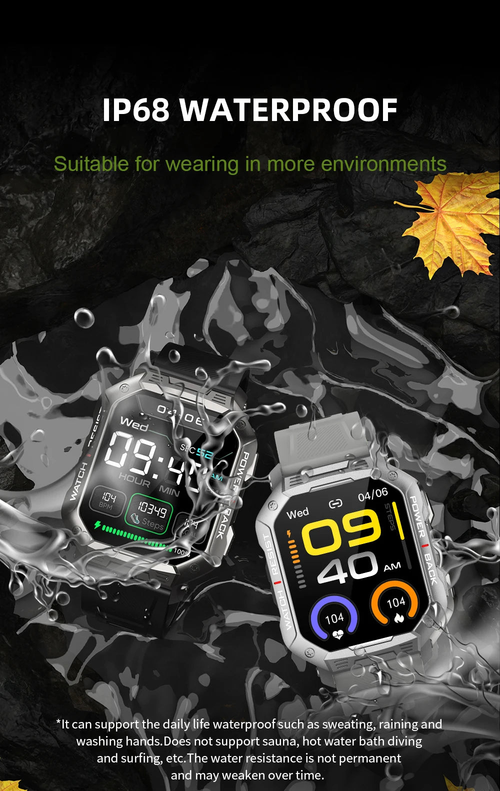 New KUMI U3 Pro Smart Watch 1.83'' Smartwatch Bluetooth Call 100+ Sport Heart Rate for Men Women Support IP68 Waterproof