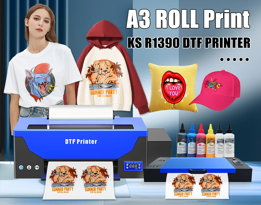 Colorsun DTF Printer Impressora A4/A3 Direct to Film T-Shirt Printing Machine Digital Inkjet DTF Printers For T-Shirt Hoodies