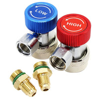 R134A A/C Manifold Gauge Adapter Copper Low/High Coupler Set A/C Adapter Air Conditioner Coolant Air Conditioning Accessories
