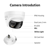 ANNKE 4K Camera Security Panoramic Human Detect Security Camera Two Way Audio 180° Wide View Angle Dual Lens Poe IP Camera
