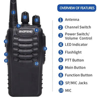Baofeng 6Pcs BF 888S Walkie Talkie UHF 400 470MHz Long Range Two Way Ham Radios Transceiver for Hunting Hotel