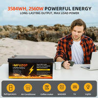 MFUZOP 1280Wh 2560Wh 3840Wh  12V LiFePO4 Rechargeable Battery Intelligent BMS100Ah 200Ah 300Ah System for RV Camping No VAT
