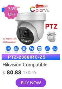 Hikvision Compatible 6/8MP Full Color Two-way Audio Turret IP Camera Vehicle Human Detection IP66 Outdoor Security Surveillance