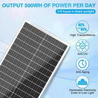 WERCHTAY 100W 12V 12BB Solar Cell Monocrystalline Solar Panel High Efficiency Solar Module Charge Battery for RV Trailer