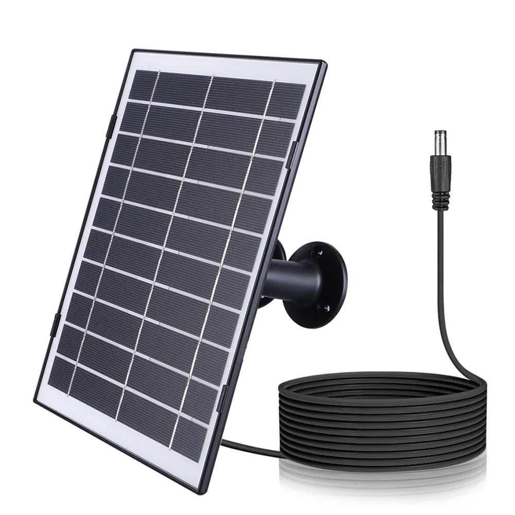 30W Solar Panel for Security Camera Micro USB/USB-C/DC5521 360°Adjustable Mount IP65 Waterproof for EufyCam/Wyze Cam