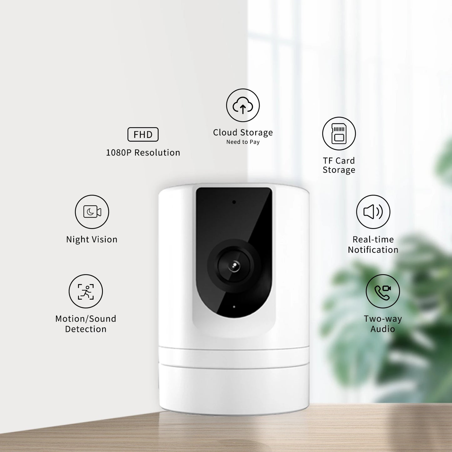 4PC Ease Life APP, Security Camera Indoor, 1080P Pet Camera, Pet Camera with Phone App, Foldable Baby Camera for Home Security,