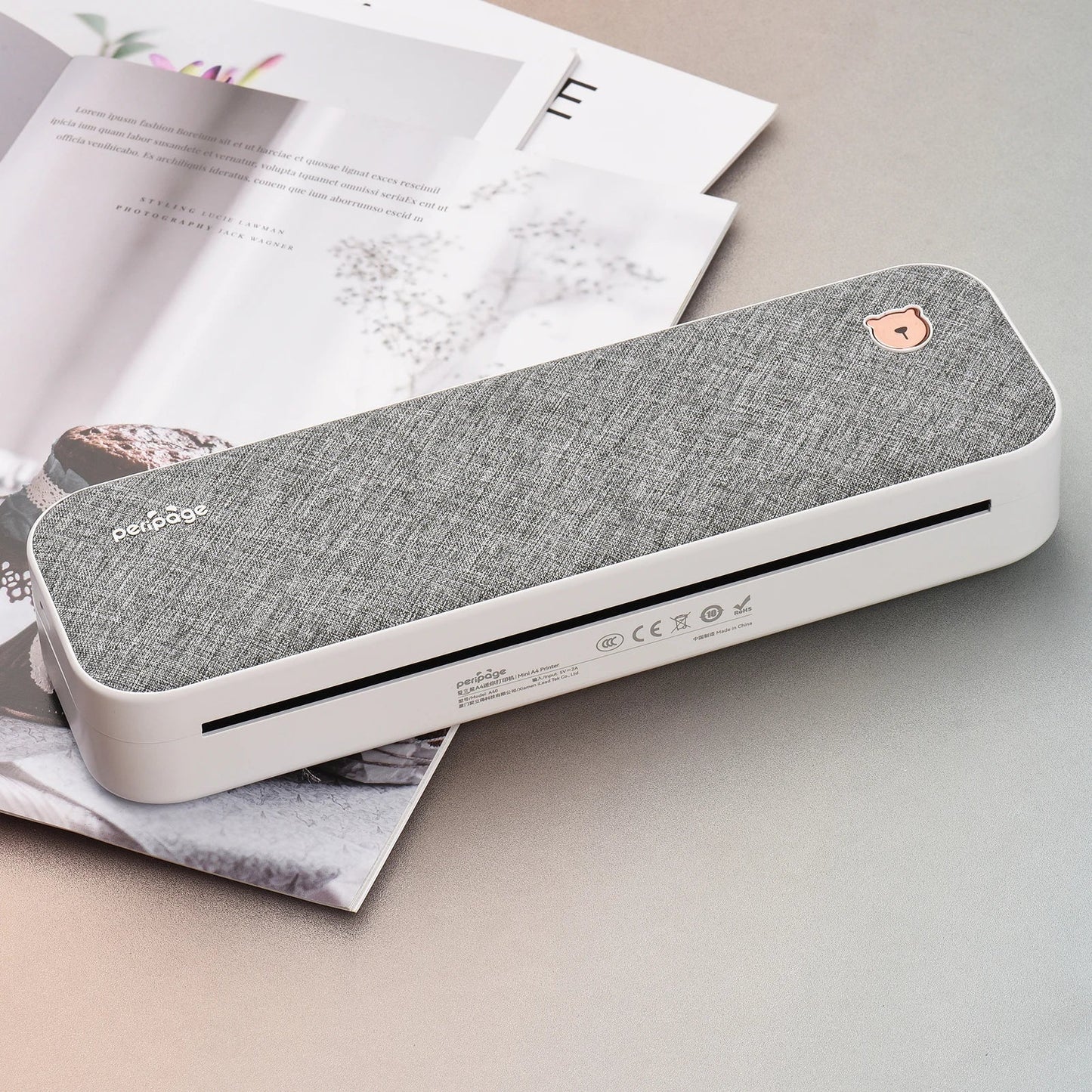 PeriPage A40 A4 Printer Wirless Printer USB Android BT Printing PDF File Webpage Contract Picture with 10 Rolls Thermal Paper