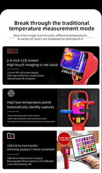 BSIDE HX1 Thermal Imaging Camera 240X240 Thermal Imager Infrared Temperature Meter For Repair PCB, Pipeline Detection