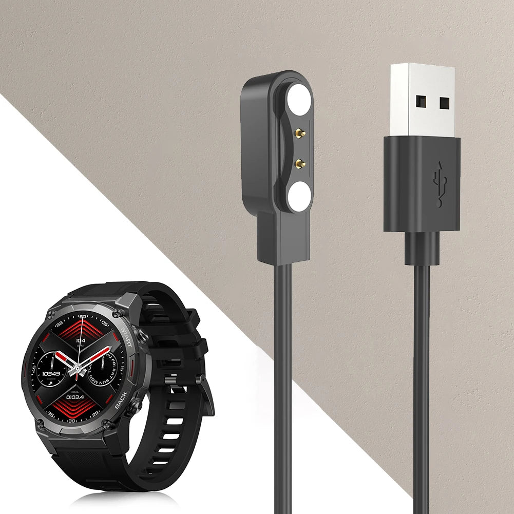 Magnetic Smart Watch Charger Multiple Protection USB 2 Pin Charging Cord 1M Smart Bracelet Charging Cable for Zeblaze Vibe 7 Pro