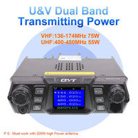 QYT KT-980Plus High Power 50W Dual Band 136-174&400-470MHz 200CH Dual Band Quad Standby Car Mobile Two Way Radio 980plus